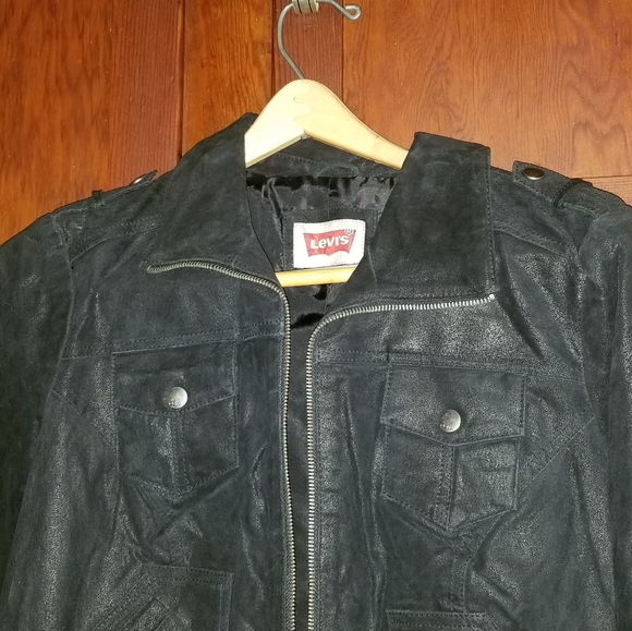 NWOT -Real Leather Levi's Metallic Jacket - Picture 2 of 10